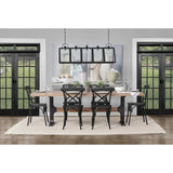 Mercana Araxi 95L x 41W x 30H Rectangular Brown Solid Wood Top Black Metal Base Dining Table