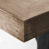 Mercana Araxi 95L x 41W x 30H Rectangular Brown Solid Wood Top Black Metal Base Dining Table