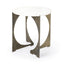 Mercana Reinhold II 21L x 21W x 21H Round Live-Edge Marble Top and Gold Metal Base Side/End Table