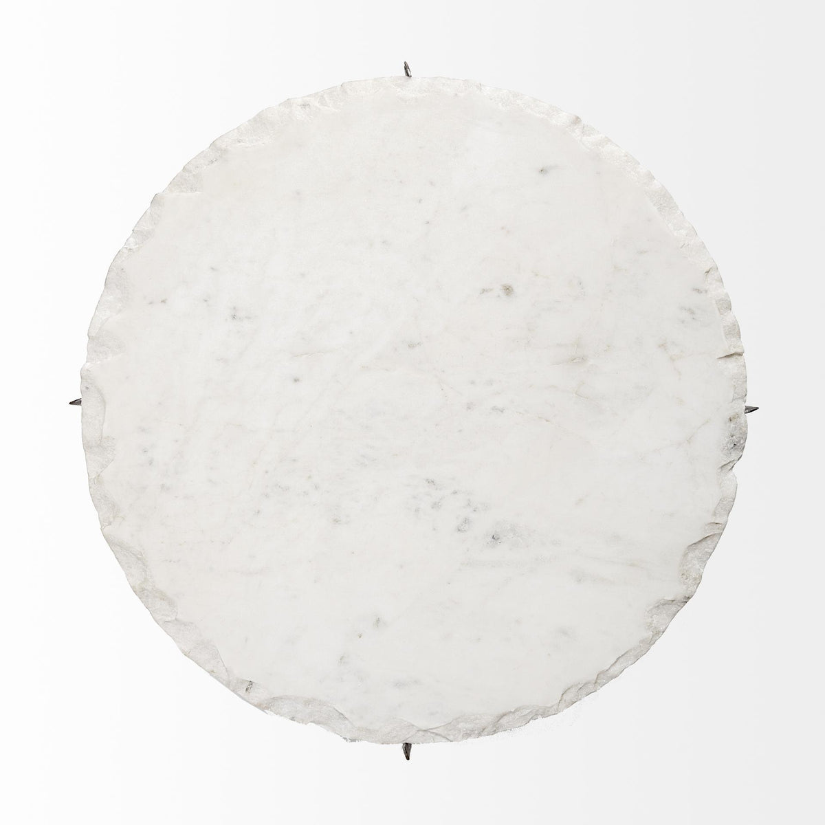 Mercana Reinhold II 21L x 21W x 21H Round Live-Edge Marble Top and Gold Metal Base Side/End Table