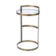 Mercana Reimer 15L x 15W Gold Round Glass Top W/Metal Frame Accent Table