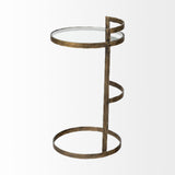 Mercana Reimer 15L x 15W Gold Round Glass Top W/Metal Frame Accent Table