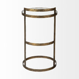 Mercana Reimer 15L x 15W Gold Round Glass Top W/Metal Frame Accent Table