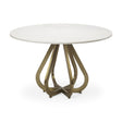 Mercana Laurent 48" Marble Top Gold Metal Base Dining Table