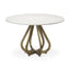 Mercana Laurent 48" Marble Top Gold Metal Base Dining Table