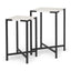Mercana Lucas III (Set of 2) 15L x 15W; 12L x 12W White Marble W/Black Iron Frame Accent Tables