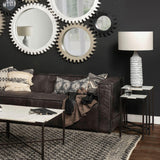 Mercana Lucas III (Set of 2) 15L x 15W; 12L x 12W White Marble W/Black Iron Frame Accent Tables