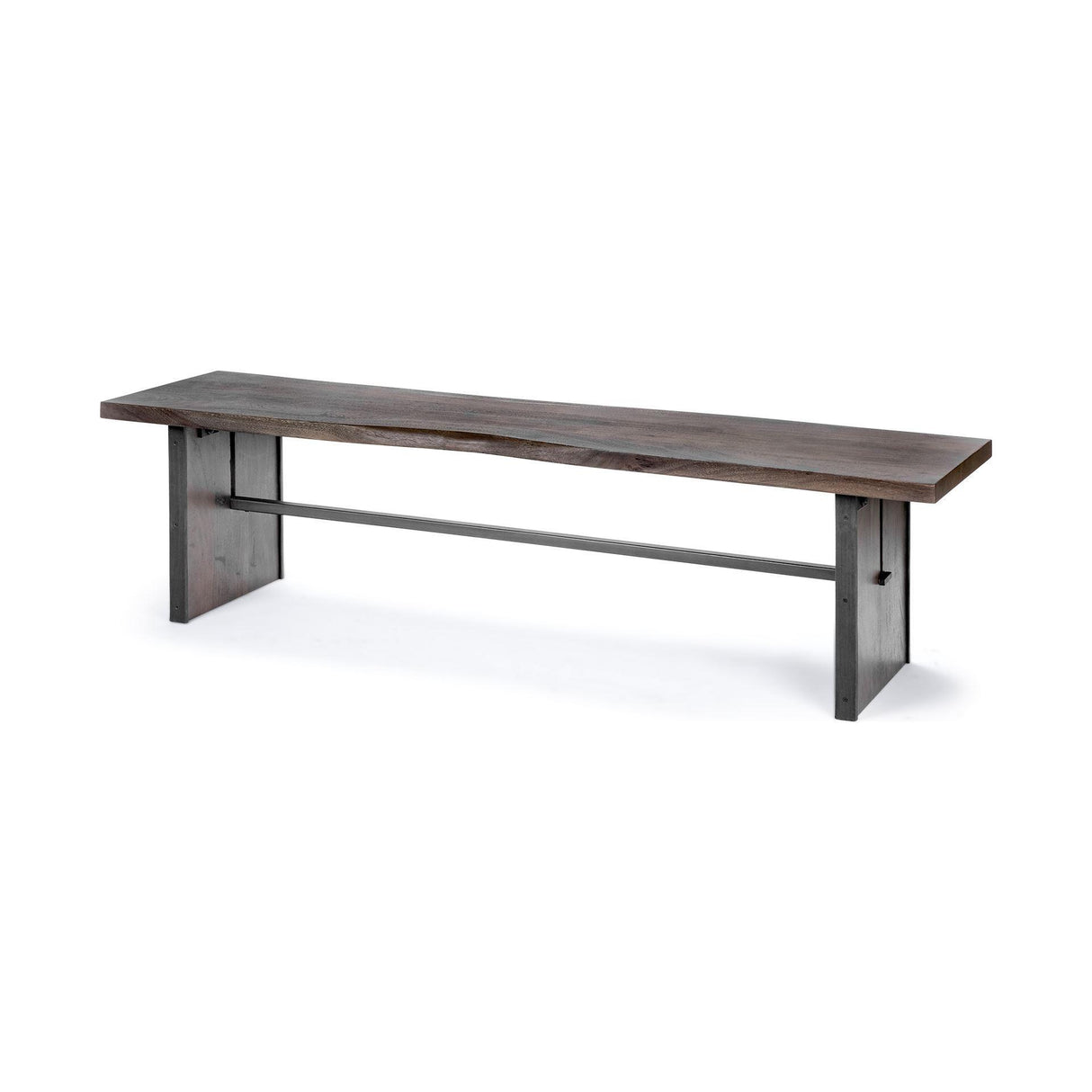 Mercana Ledger I 70L x 17W Brown Live-Edge Wooden Dining Bench