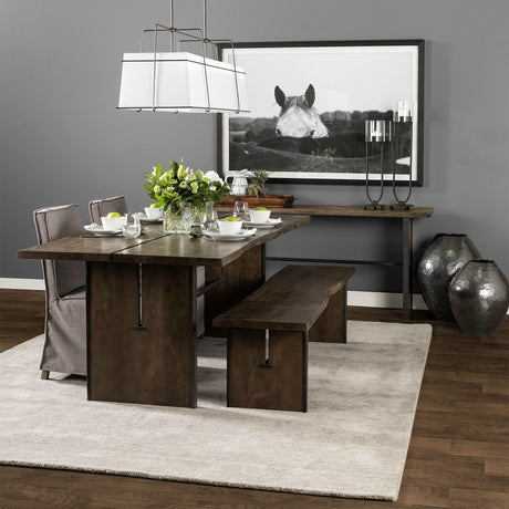 Mercana Ledger I 70L x 17W Brown Live-Edge Wooden Dining Bench