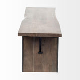 Mercana Ledger I 70L x 17W Brown Live-Edge Wooden Dining Bench