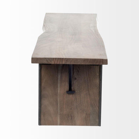 Mercana Ledger I 70L x 17W Brown Live-Edge Wooden Dining Bench