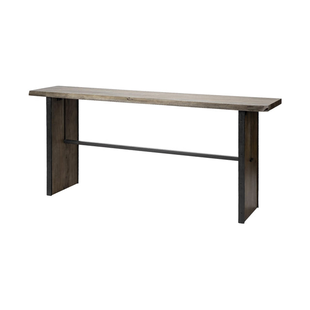 Mercana Ledger II 70L x 17W x 30H Live-Edge Wooden Brown Console Table