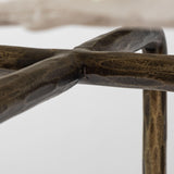 Mercana Pinera III 49L x 17W White Marble Top Gold-Toned Iron Base Console Table