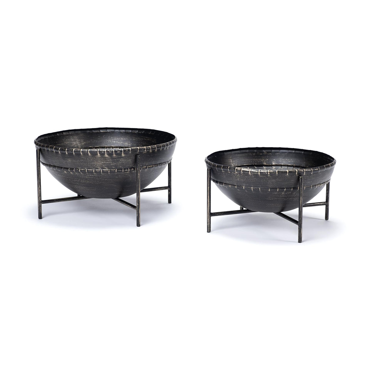 Mercana Cauldron (Set of 2) Brown Metal Bowls