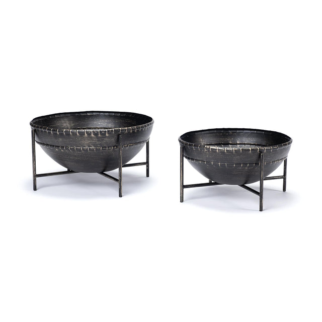 Mercana Cauldron (Set of 2) Brown Metal Bowls