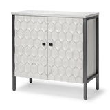 Mercana Savannah White Fir Veneer w/ Gray Metal 2-Door Accent Cabinet
