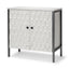 Mercana Savannah White Fir Veneer w/ Gray Metal 2-Door Accent Cabinet