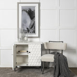 Mercana Savannah White Fir Veneer w/ Gray Metal 2-Door Accent Cabinet