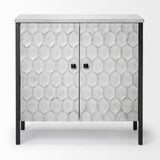 Mercana Savannah White Fir Veneer w/ Gray Metal 2-Door Accent Cabinet