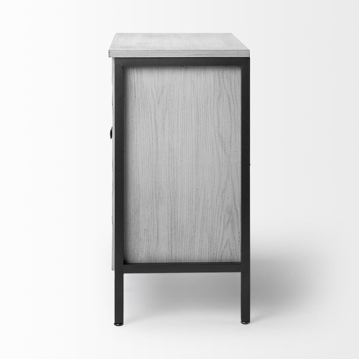 Mercana Savannah White Fir Veneer w/ Gray Metal 2-Door Accent Cabinet