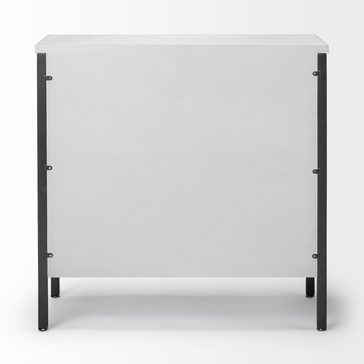 Mercana Savannah White Fir Veneer w/ Gray Metal 2-Door Accent Cabinet