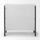 Mercana Savannah White Fir Veneer w/ Gray Metal 2-Door Accent Cabinet