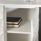 Mercana Savannah White Fir Veneer w/ Gray Metal 2-Door Accent Cabinet