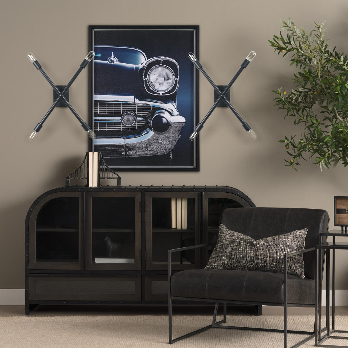 Mercana Xendi 4x25 Black Toned Metal Sputnik Wall Sconce