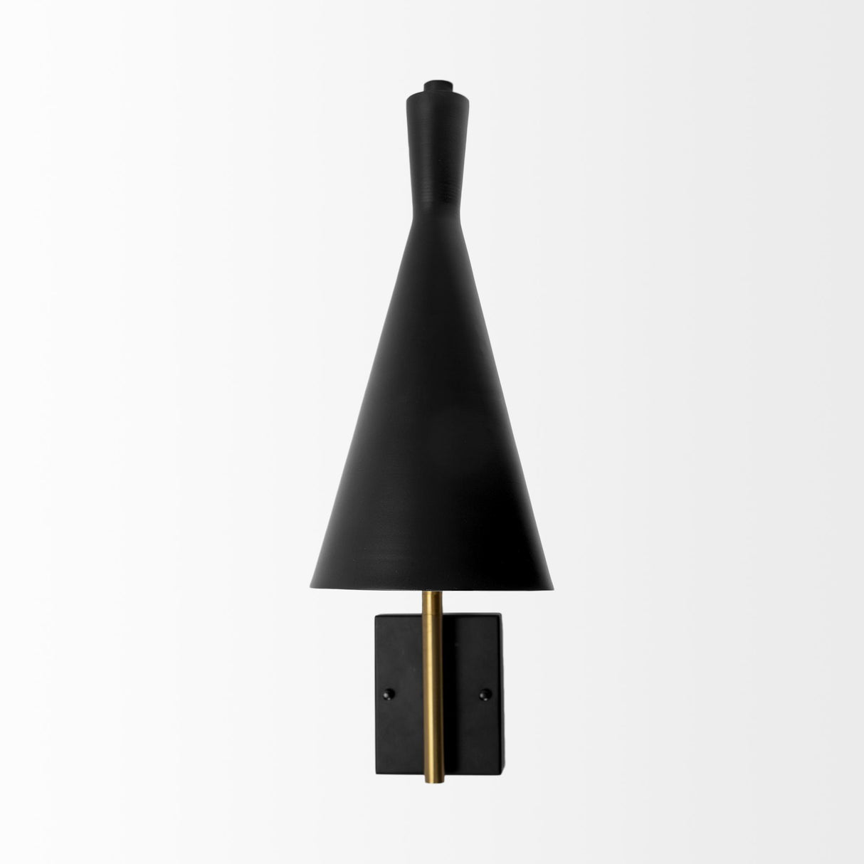 Mercana Tremont I 23"L x 5.25"W x 17.5"H Black/Gold Metal Conical Shade Wall Sconce