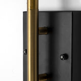 Mercana Tremont I 23"L x 5.25"W x 17.5"H Black/Gold Metal Conical Shade Wall Sconce