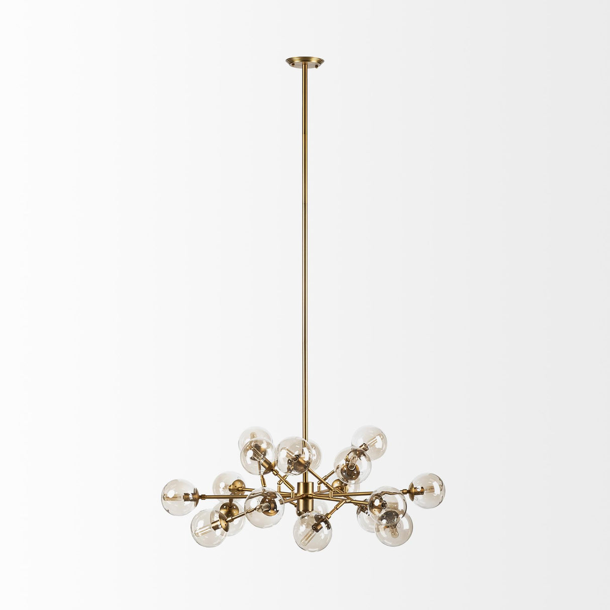 Mercana Rudyard Glass Globe and Gold Metal Chandelier