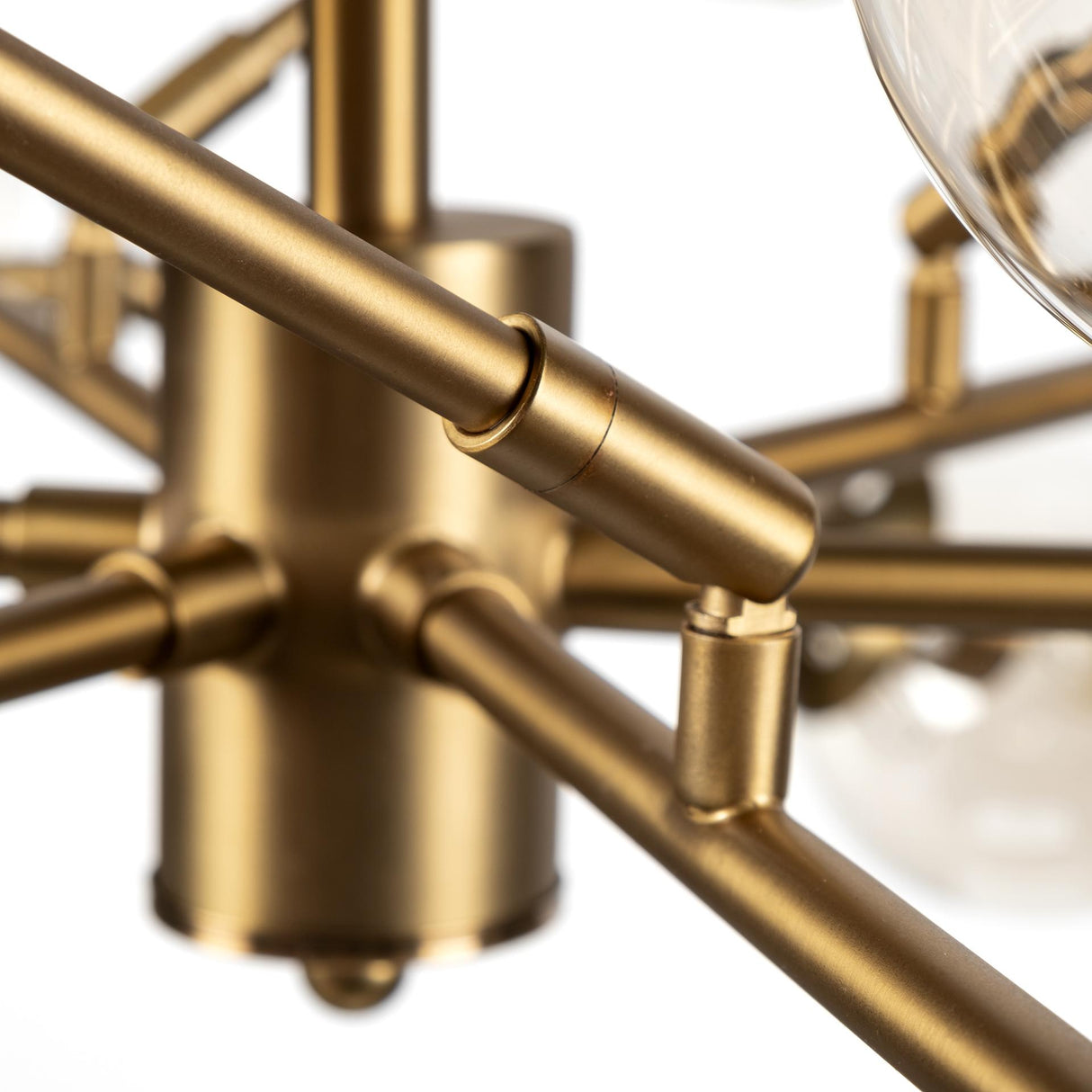 Mercana Rudyard Glass Globe and Gold Metal Chandelier