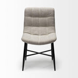 Mercana Barrow I Beige Fabric Wrap Black Metal Frame Dining Chair