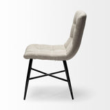 Mercana Barrow I Beige Fabric Wrap Black Metal Frame Dining Chair