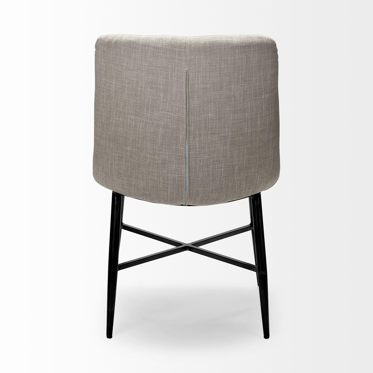Mercana Barrow I Beige Fabric Wrap Black Metal Frame Dining Chair