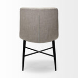 Mercana Barrow I Beige Fabric Wrap Black Metal Frame Dining Chair