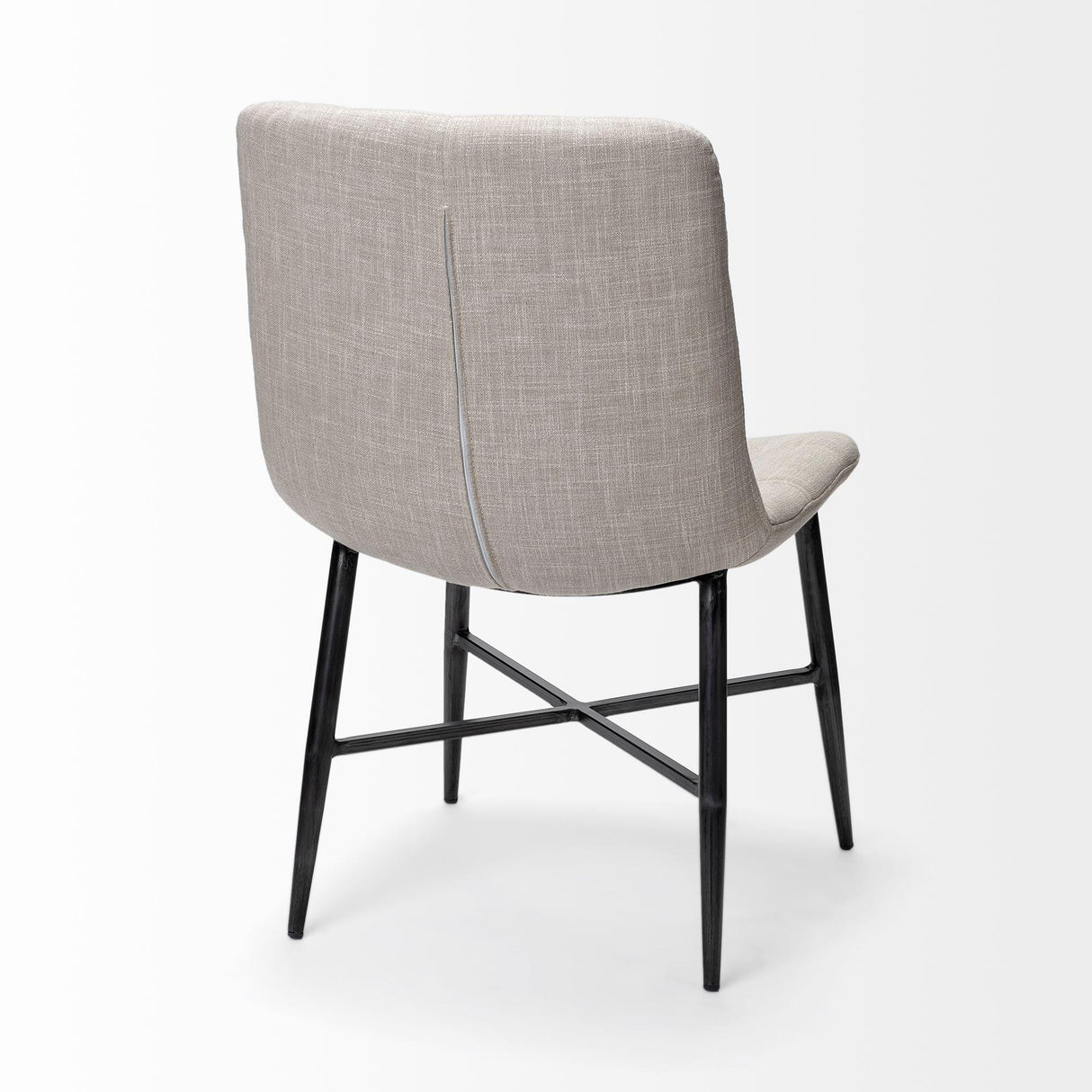 Mercana Barrow I Beige Fabric Wrap Black Metal Frame Dining Chair
