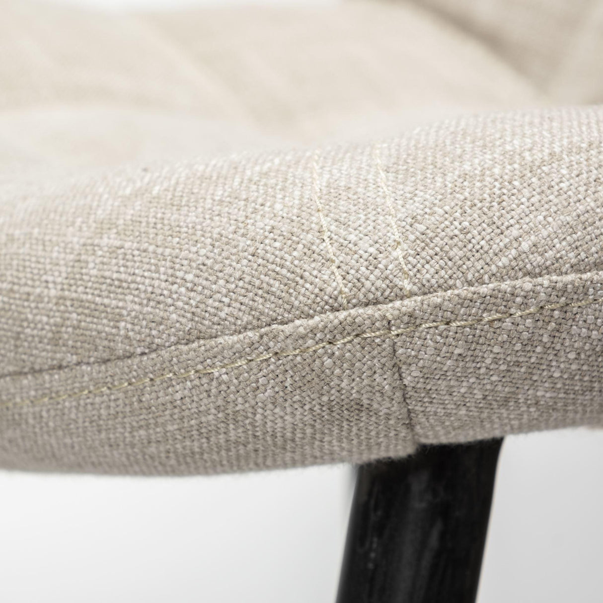 Mercana Barrow I Beige Fabric Wrap Black Metal Frame Dining Chair