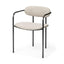 Mercana Parker I Beige Fabric Seat Gun Metal Gray Metal Frame Dining Chair