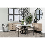 Mercana Parker I Beige Fabric Seat Gun Metal Gray Metal Frame Dining Chair