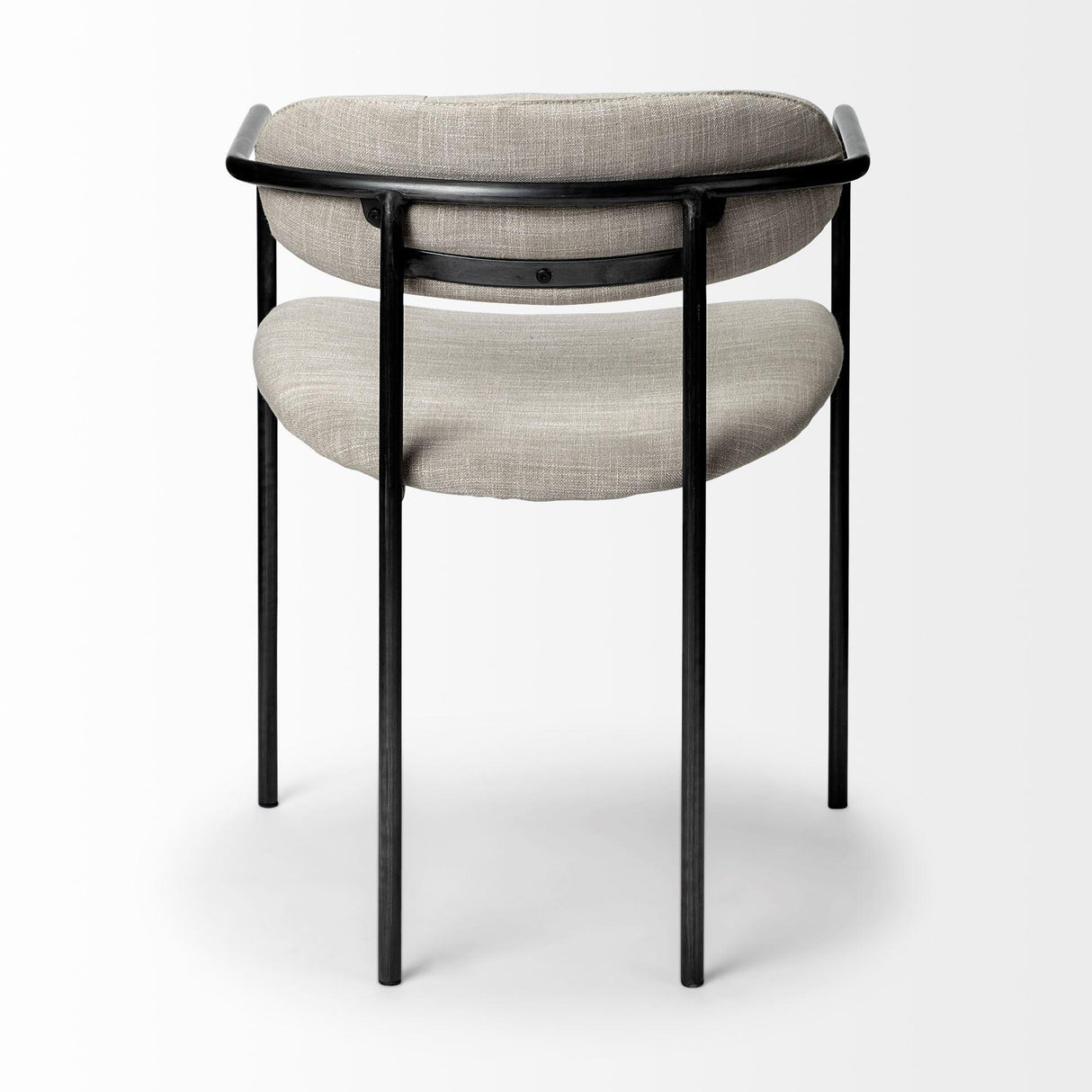 Mercana Parker I Beige Fabric Seat Gun Metal Gray Metal Frame Dining Chair