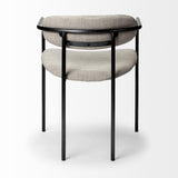 Mercana Parker I Beige Fabric Seat Gun Metal Gray Metal Frame Dining Chair
