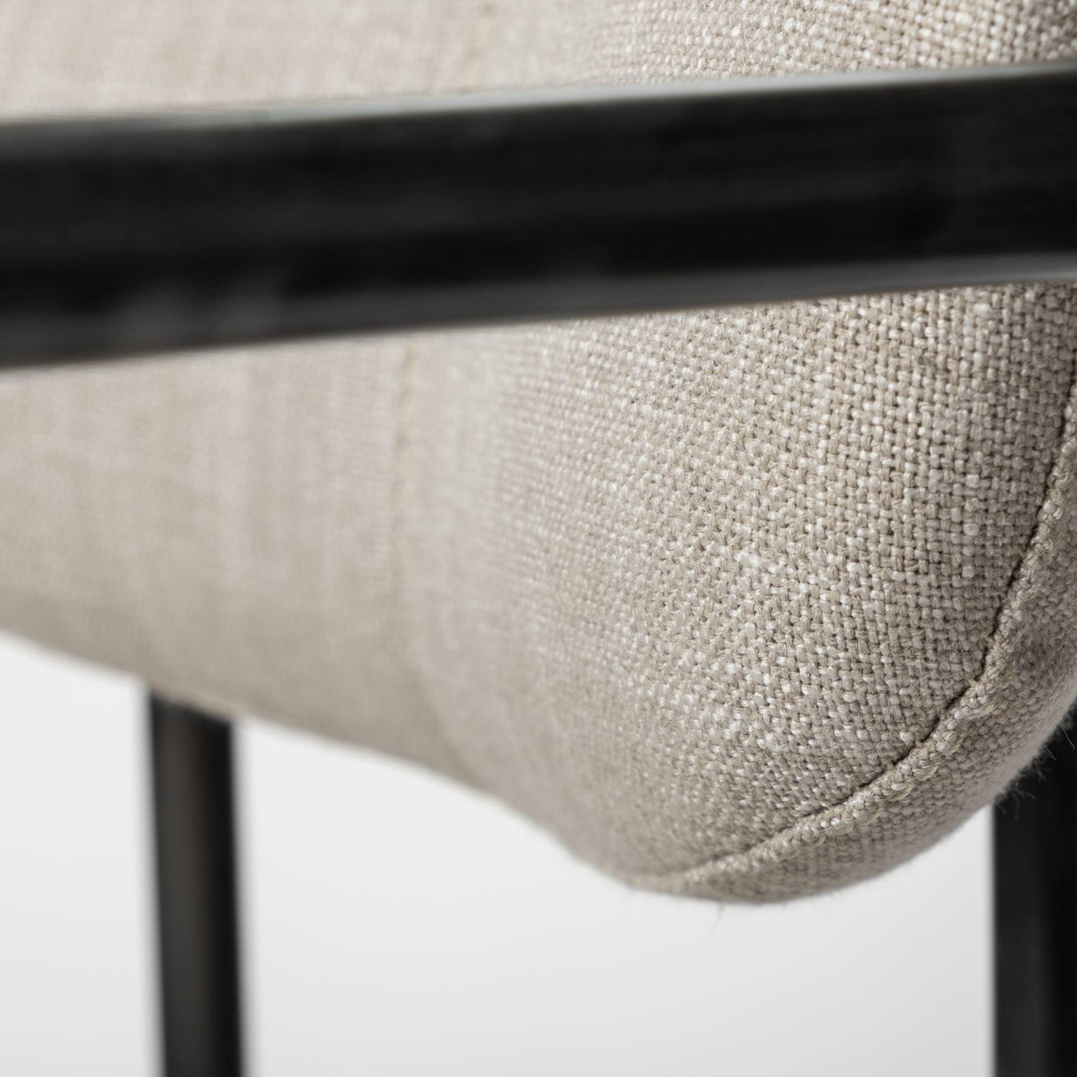 Mercana Parker I Beige Fabric Seat Gun Metal Gray Metal Frame Dining Chair