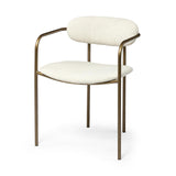 Mercana Parker I Cream Fabric Seat Gold Metal Frame Dining Chair
