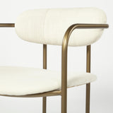 Mercana Parker I Cream Fabric Seat Gold Metal Frame Dining Chair