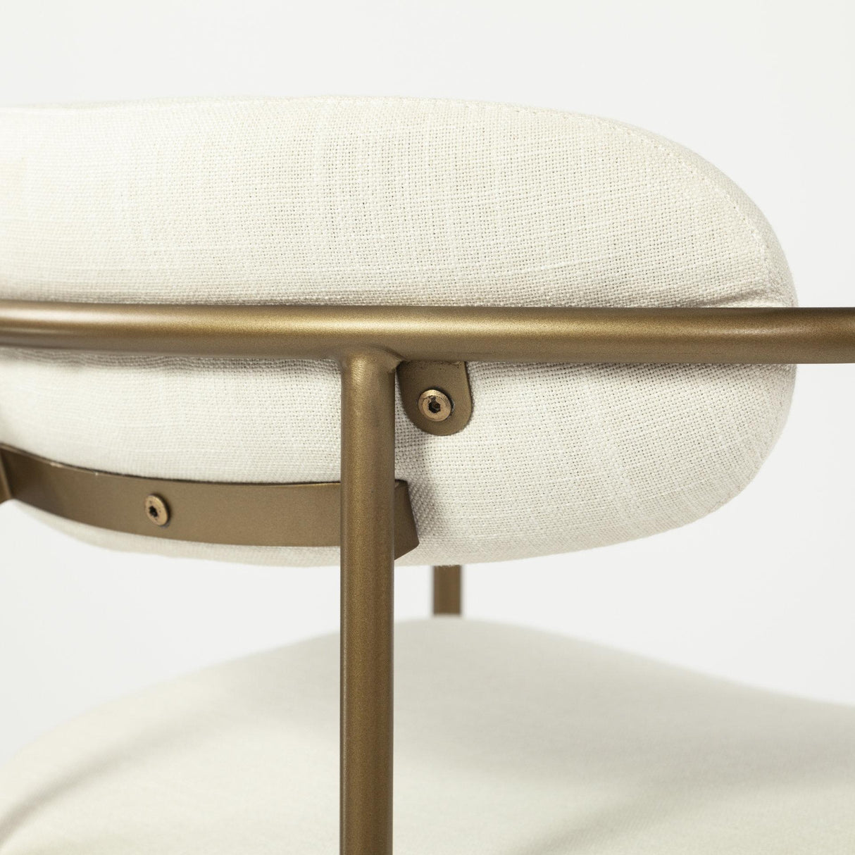 Mercana Parker I Cream Fabric Seat Gold Metal Frame Dining Chair