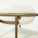 Mercana Parker I Cream Fabric Seat Gold Metal Frame Dining Chair