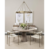 Mercana Parker I Cream Fabric Seat Gold Metal Frame Dining Chair