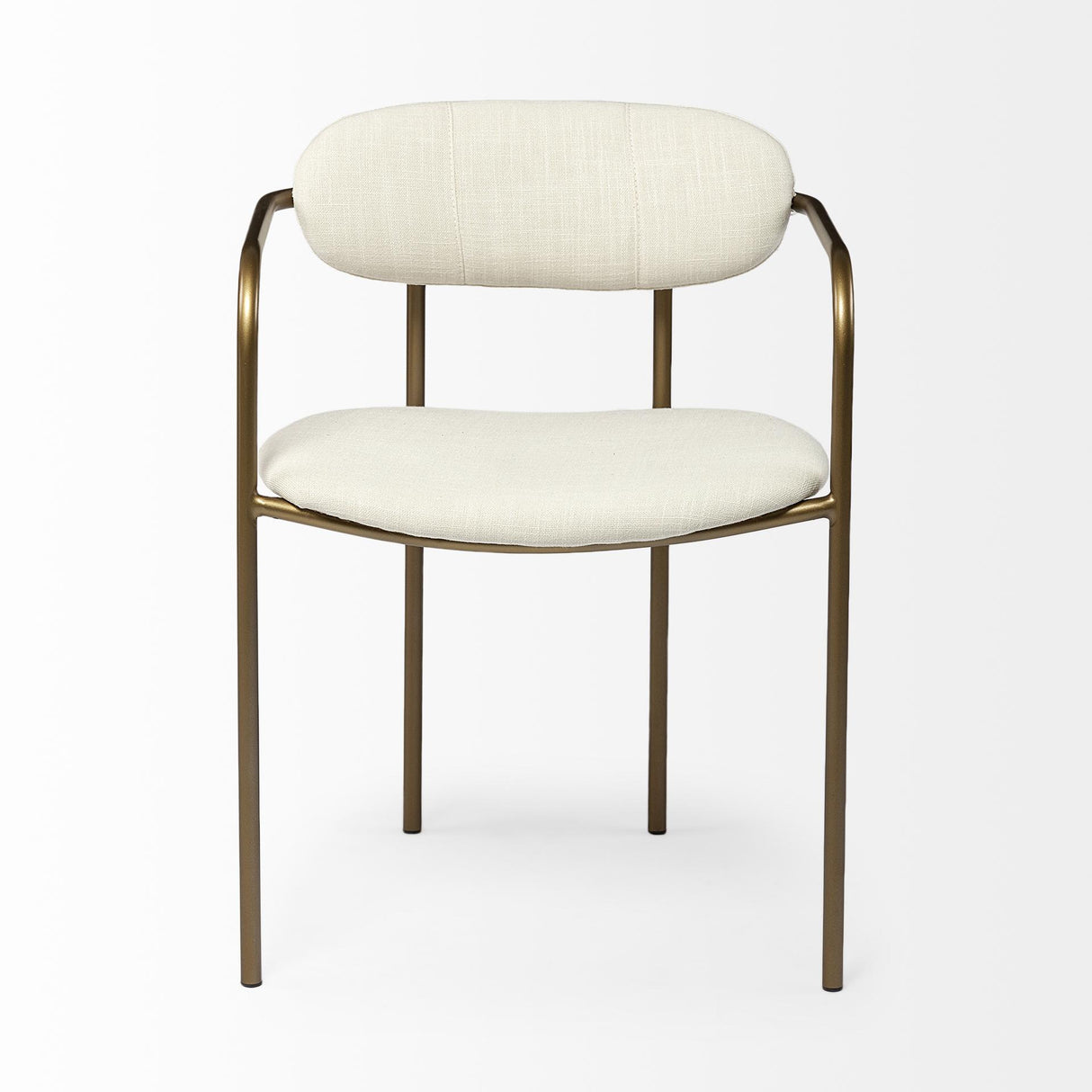 Mercana Parker I Cream Fabric Seat Gold Metal Frame Dining Chair