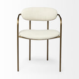 Mercana Parker I Cream Fabric Seat Gold Metal Frame Dining Chair